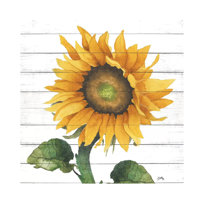Happy Sunflower II by Elizabeth Medley - Painting on Canvas, Wrapped Canvas, 66.04cm H x 66.04cm W x 1.91cm D
