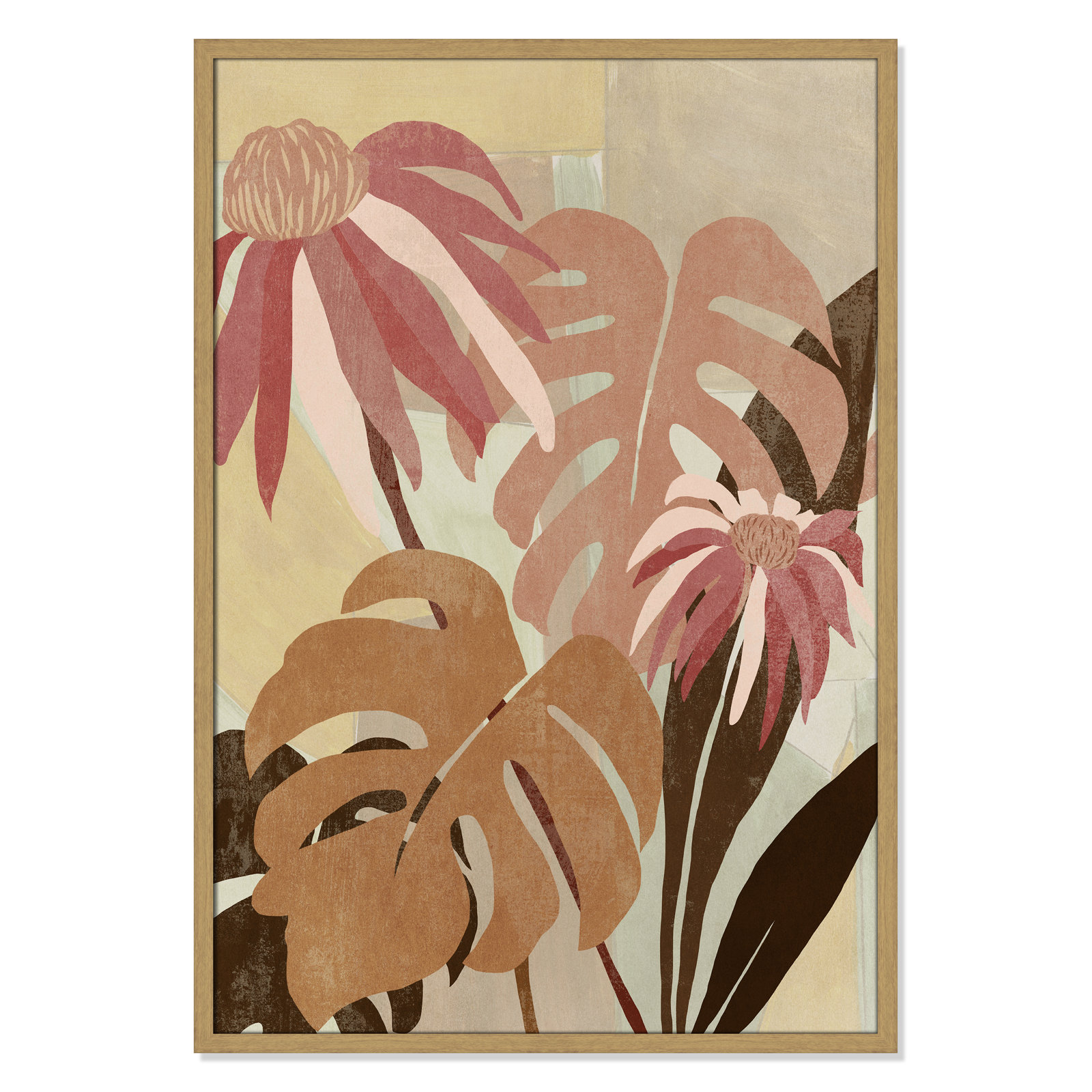 Hot Tropics II by Asia Jensen, 29.5" W x 41.5" H, Natural Wood Grain
