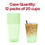 Gobelets de fête jetables en plastique vert transparent (35 cl) - 240 gobelets