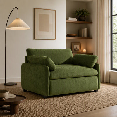 Fauteuil canapé une place surdimensionné en chenille, assise large et profonde, fauteuil d'appoint confortable et moderne, entièrement rembourré