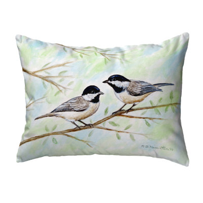  Chickadees No Cord Outdoor Rectangular Throw Pillow