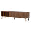 Meuble télé 68 po Mid-Century, console multimédia pour téléviseur de 75 po ou moins, meuble audio-vidéo avec 5 pieds en bois massif pour le salon et la chambre à coucher
