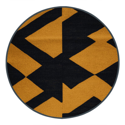 Machine Washable Checkered Black Area Rug