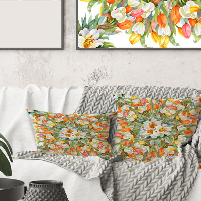 Housse et insert de coussin carré Blooming and Tulips II