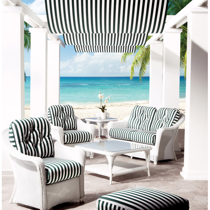 Reflections Outdoor Lounge Chair, Demo Oatmeal, Denim Blue