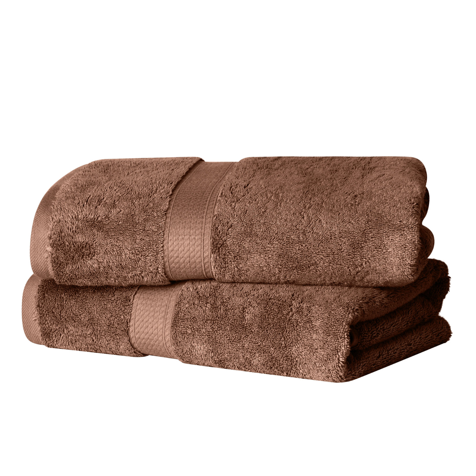 2-Piece Egyptian Cotton Bath Towel Set, Chocolate