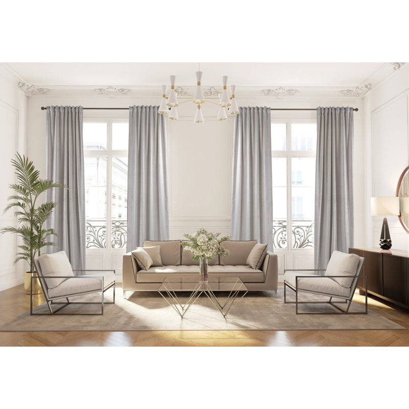 Rideau simple extra long et extra large en velours mat luxueux, 16 chardons, L 52 po x L 95 po