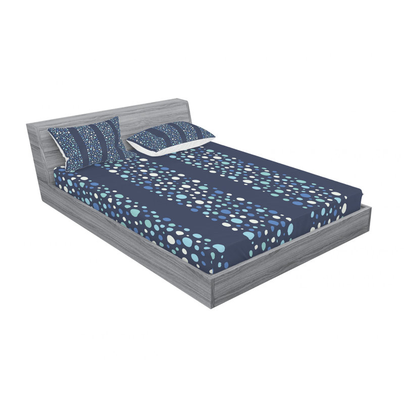Microfiber Geometric Sheet Set, Queen Sheet Set with Fitted Sheet