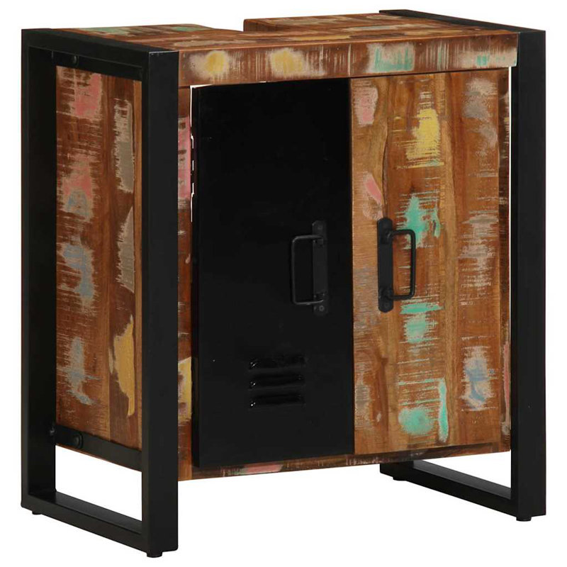 Bathroom Cabinet 55 X 35 X 60 Cm Solid Reclaim Wood, Brown