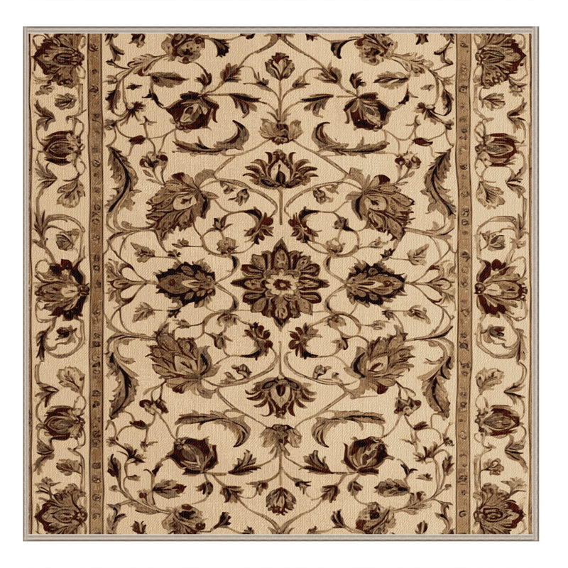 Tapis brun lavable à la machine, Carré 5 pi