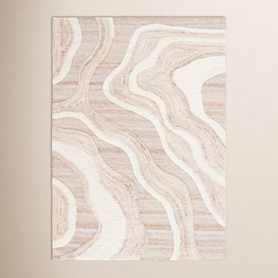 Lyonel Ivory Brown Abstract Rug