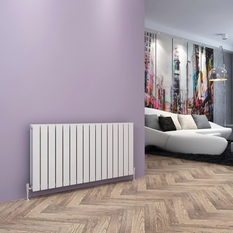 Tanya Horizontal Designer Radiator, White, 60cm H x 121.6cm W x 6.1cm D