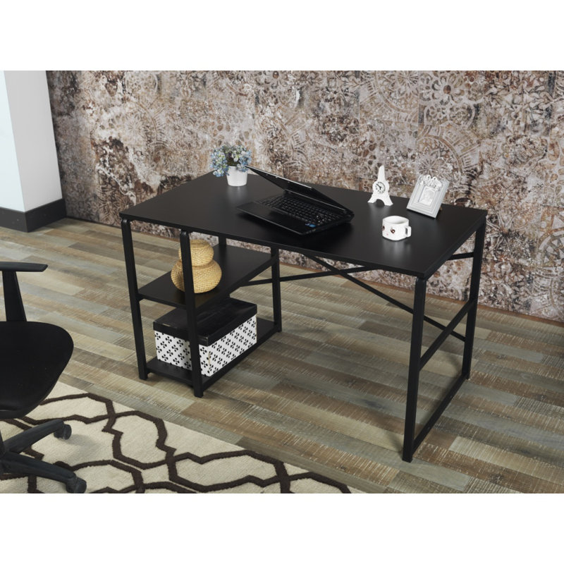 Computer Desk, 28" H x 25" W x 47" D, Black