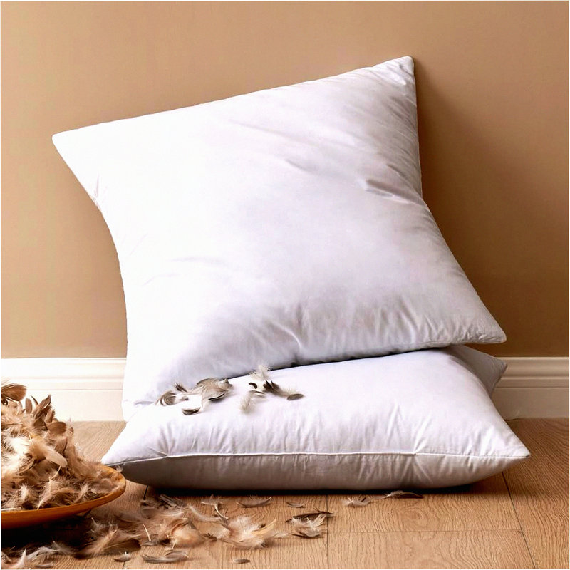 Fluffy Throw Pillow Inserts - Pack of 2 for Living Room Sofa Bed - Decorative Down Pillows - Fluffy Cushion Inserts