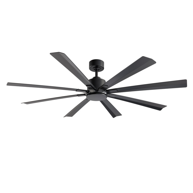 Size Matters 8-Blade Smart Ceiling Fan, Matte Black, 65", Yes