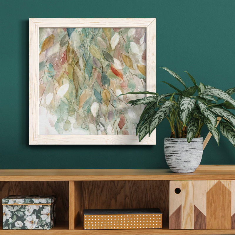 Rainy Cascade - Reproduction d'art sur toile encadrée, H 30,5 po x l 30,5 po x P 1,5 po, Toile encadrée dorée