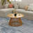 Solid Wood Base Single Coffee Table Round Coffee Table Modern Tea Table For Living Room-295693879