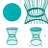 16" Stainless Steel Side Table ,Teal-1738672053