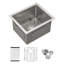 Évier de cuisine encastré 13 po - 13 po x 15 po x 9 po en acier inoxydable