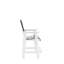 Lot de 2 tabourets hauts de bar d'extérieur avec dossier haut, blanc et gris, pour jardin et terrasse (2 x 2 verges).