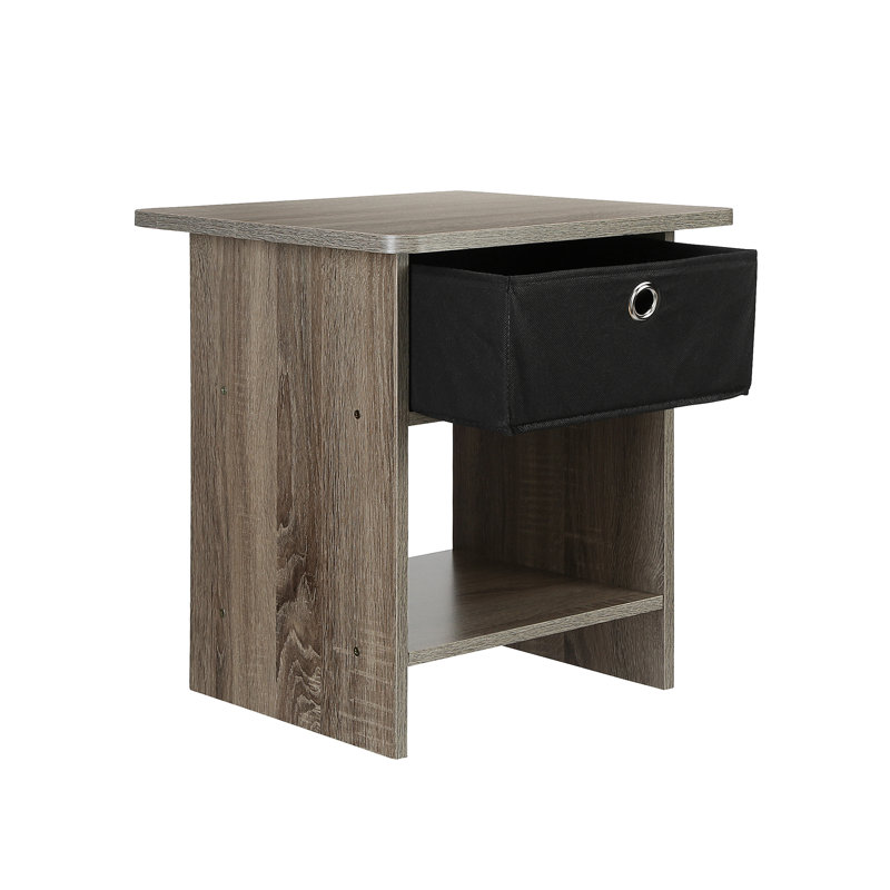 Brigette Sled End Table, French Oak/Black