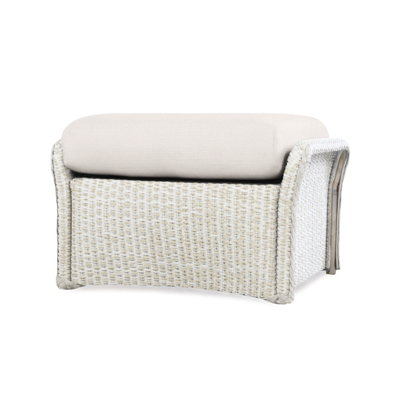 Weekend Retreat Outdoor Ottoman, Sailcloth Salt, Ebony