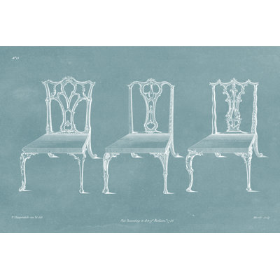 «Design for a Chair IV» par Thomas Chippendale - reproduction de dessin sur toile tendue