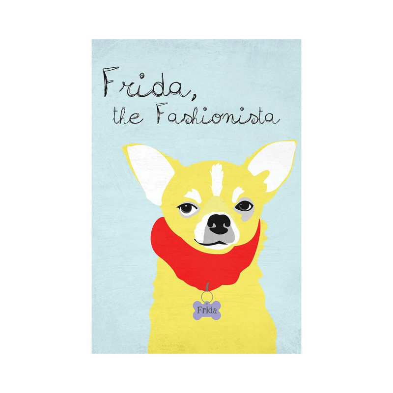 Frida The Fashionista Chihuahua by Ginger Oliphant - Wrapped Canvas Gallery-Wrapped Canvas Giclée, 20.32 cm H x 30.48 cm W