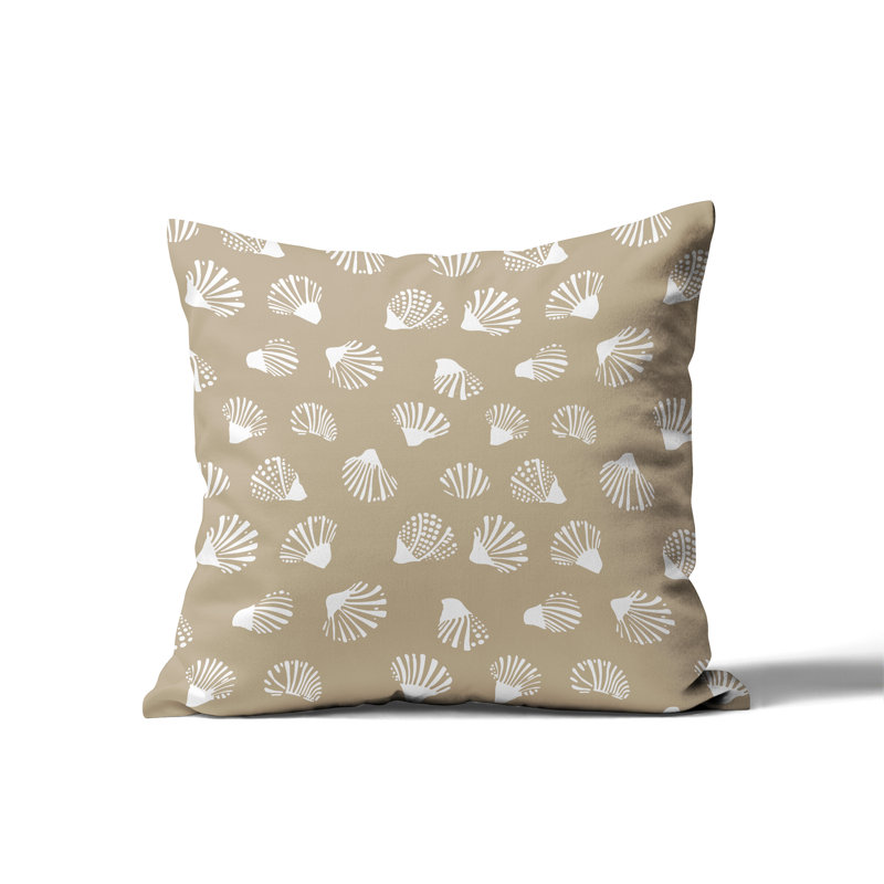 Barnon Outdoor Reversible Throw Pillow, Beige, 18"H x 18"W
