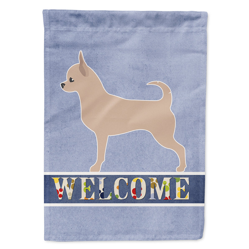 Polyester 2 côtés 40 x 28 po welcome drapeau maison, Chihuahua