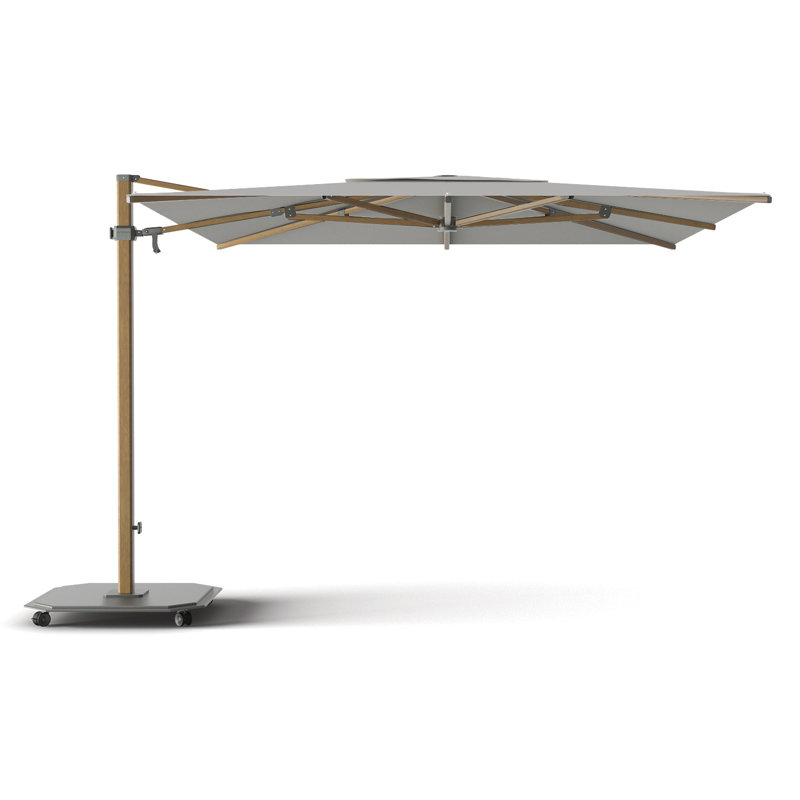 216'' W Sunbrella® Cantilever Umbrella, Natté Gray Chiné, Alu Teak