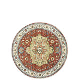 Hand Knotted Wool Oriental Area Rug in Red/Ivory/Black/Blue