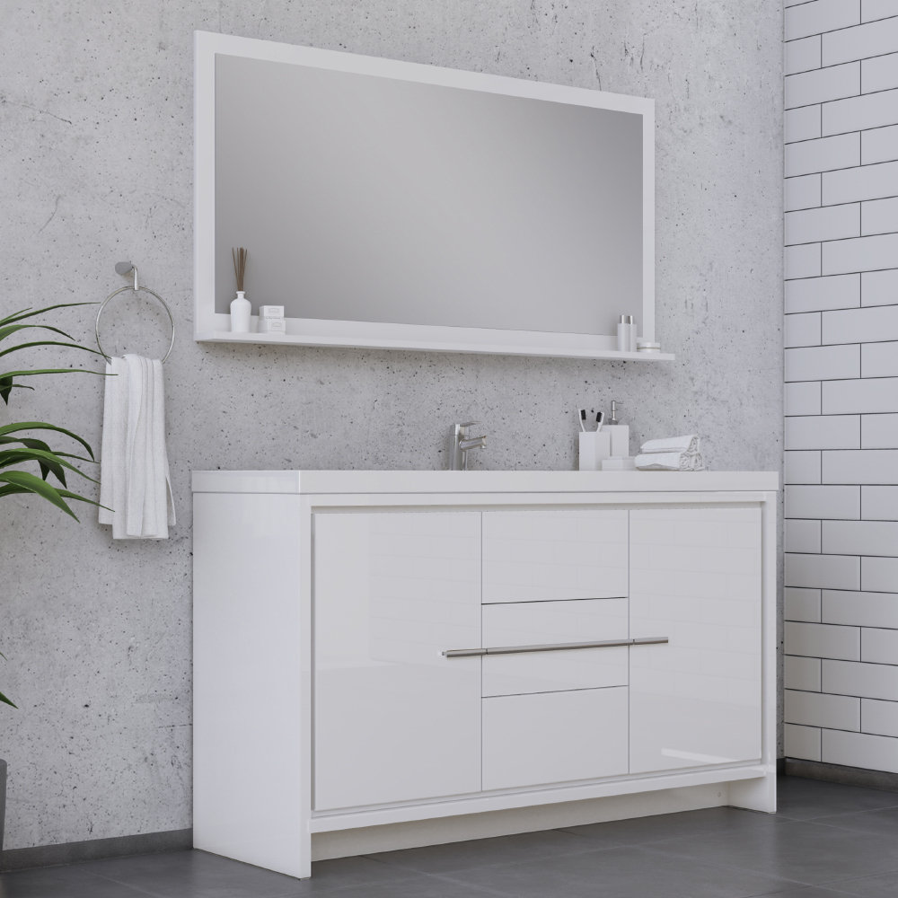 Latitude Run® Feike 60'' Single Bathroom Vanity with Plastic Top ...