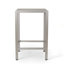 Table de bar d'extérieur en aluminium avec plateau en verre de 43 po, finition grise