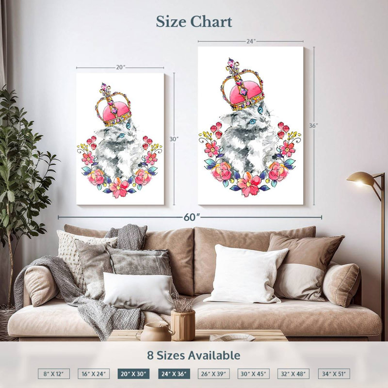 Chat royal Brampt, H 36 po x l 24 po