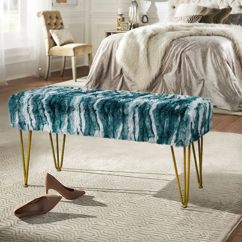 Markie Upholstered Ottoman, Deep Teal