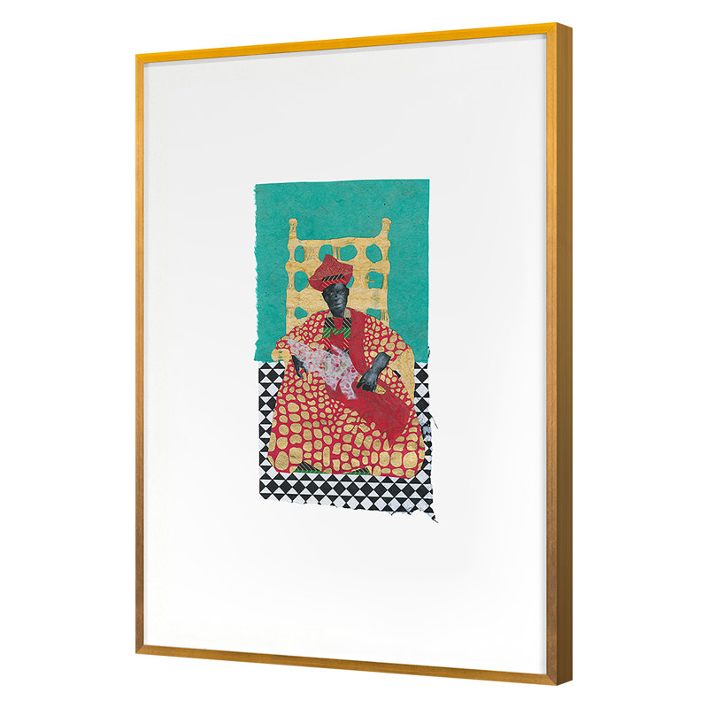 «Spring 2021 African Royals 3», reproduction d'art encadrée sur papier par PC Ngo, Cadre doré simple, H 48 po x l 33 po