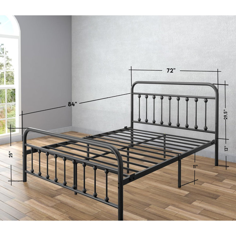 Ernestin Metal Open-Frame Bed, Black, California King