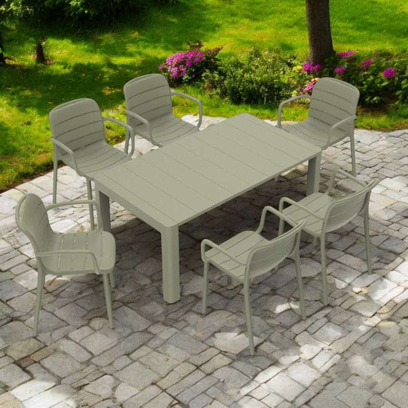 Ensemble de 2 chaises empilables en plastique recyclé Patioflare Plus, Vert