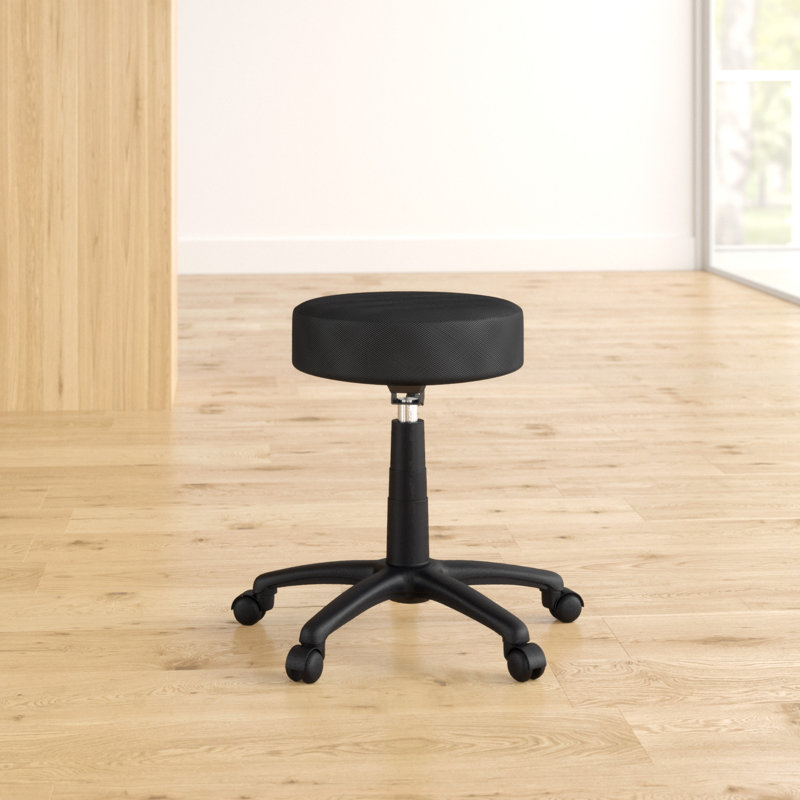 Jazmari Adjustable Height Active Stool with Removable Casters/Wheels, Black