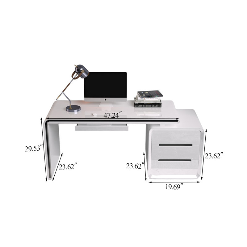 Bureau rotatif extensible 47,24 "Modern Minimalist, H 29,53 po x l 47,24 po x P 23,62 po
