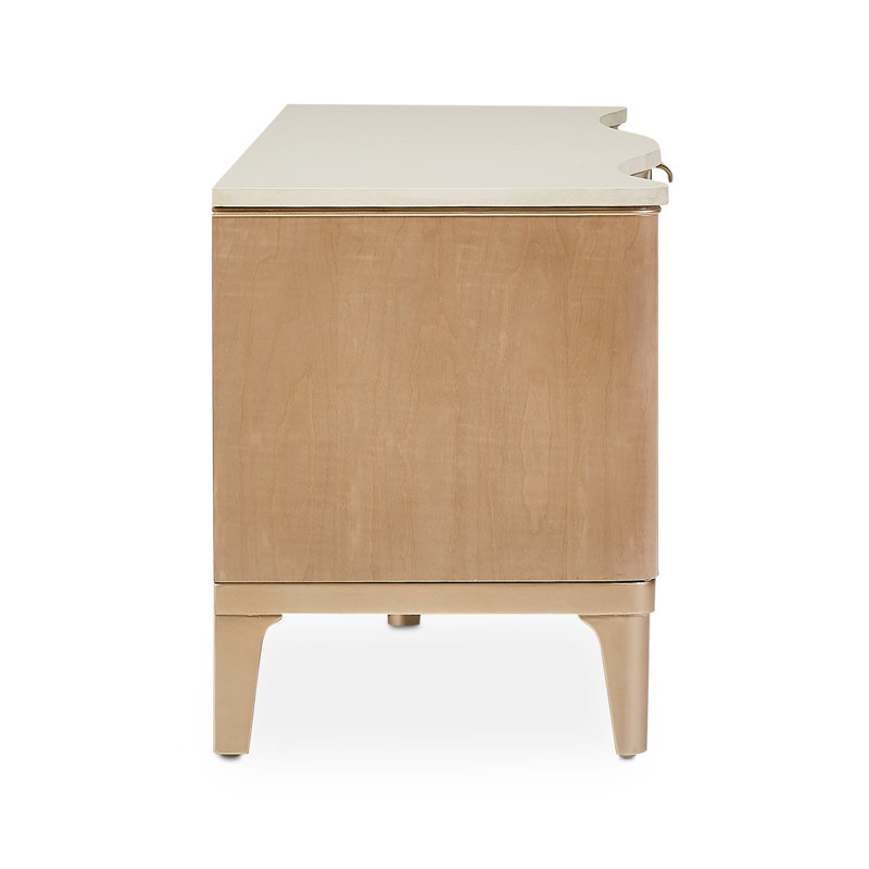 Malibu Crest Media Console, Blush/White