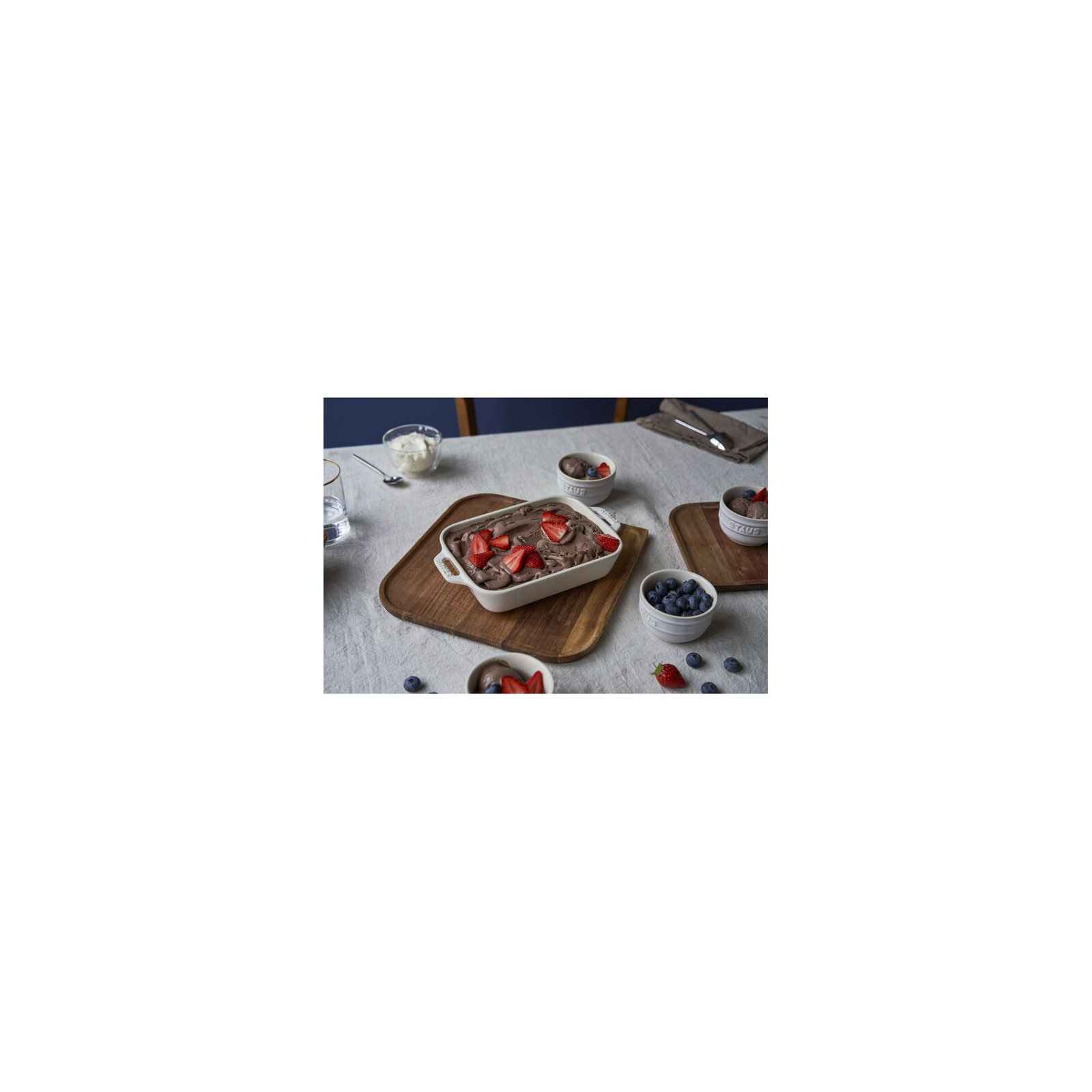 Ceramique Rectangular Baking Dish Set 2 Piece, Rustic Ivory