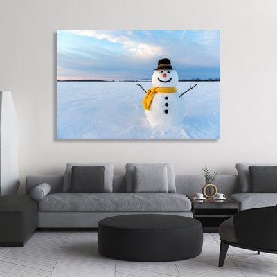 Toile encadrée, décoration de Noël, peinture de petit bonhomme de neige, cadeau de Noël, bureau, salle à manger, salon, salle de bain, décoration de chambre à coucher