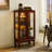 Curio Cabineted Curio Diapaly Cabinet With Adjustable Shelves And Mirrored Back Panel, Tempered Glass Doors (Cherry, 3 Tier), (E26 Bulb Not Included)-1481187022