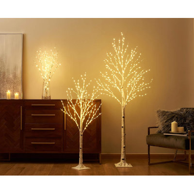 Lighted Birch Twig Tree with Fairy Lights 4FT 200 LED Lights for Indoor Outdoor Home