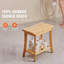 Banc de douche en bambou, 48,5 x 28,7 x 46,5 cm, capacité de charge de 150 kg, siège de bain/spa imperméable avec étagère de rangement, conçu pour les adultes, les aînés et les personnes âgées, pour une utilisation intérieure et extérieure.