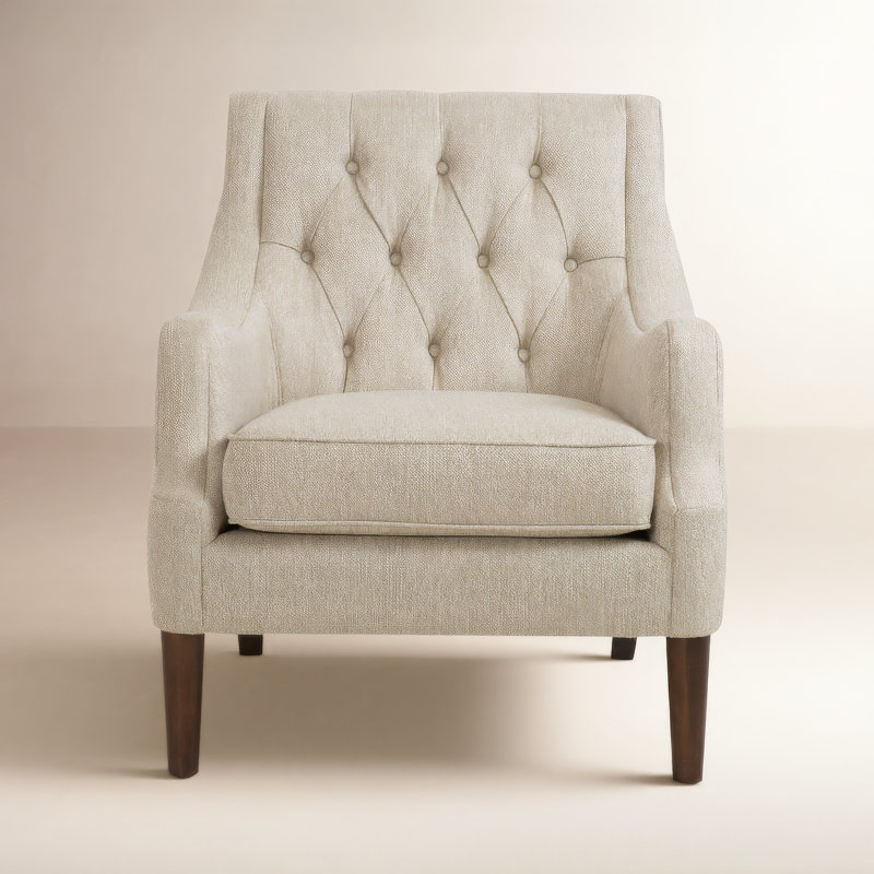 Anatonia 29.25" Wide Tufted Wingback Chair, Beige