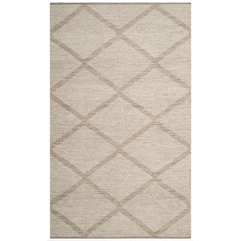 Abberton Hand Woven Cotton Geometric Rug, Rectangle 5' x 8'