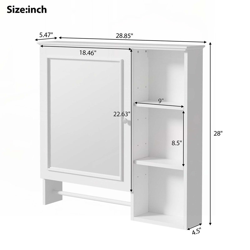 Wall Mounted Bathroom Storage Cabinet, White